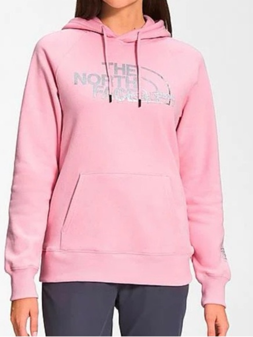 The North Face Light Pink Pullover Hoodie with Chest Logo